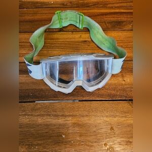 100% Brand Motocross / Dirt Bike Goggles – Green Strap – Adult Size
